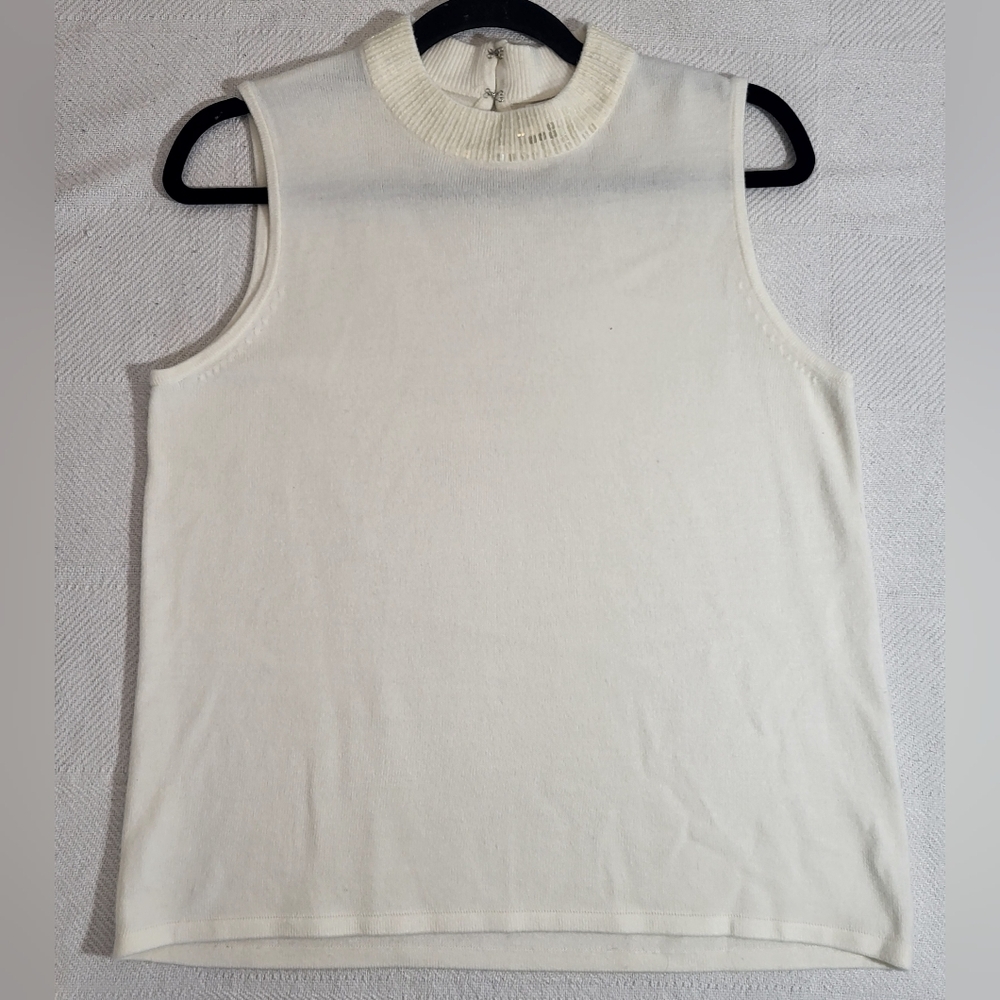 Designers Originals Luxelon Ivory Shine Open Cardigan Sleeveless Tank Set medium - Picture 12 of 12